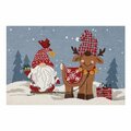 Puesta En Escena 2 x 3 ft. Gnome with Reindeer Rectangular Hook Rug, Multi Color PU3120569